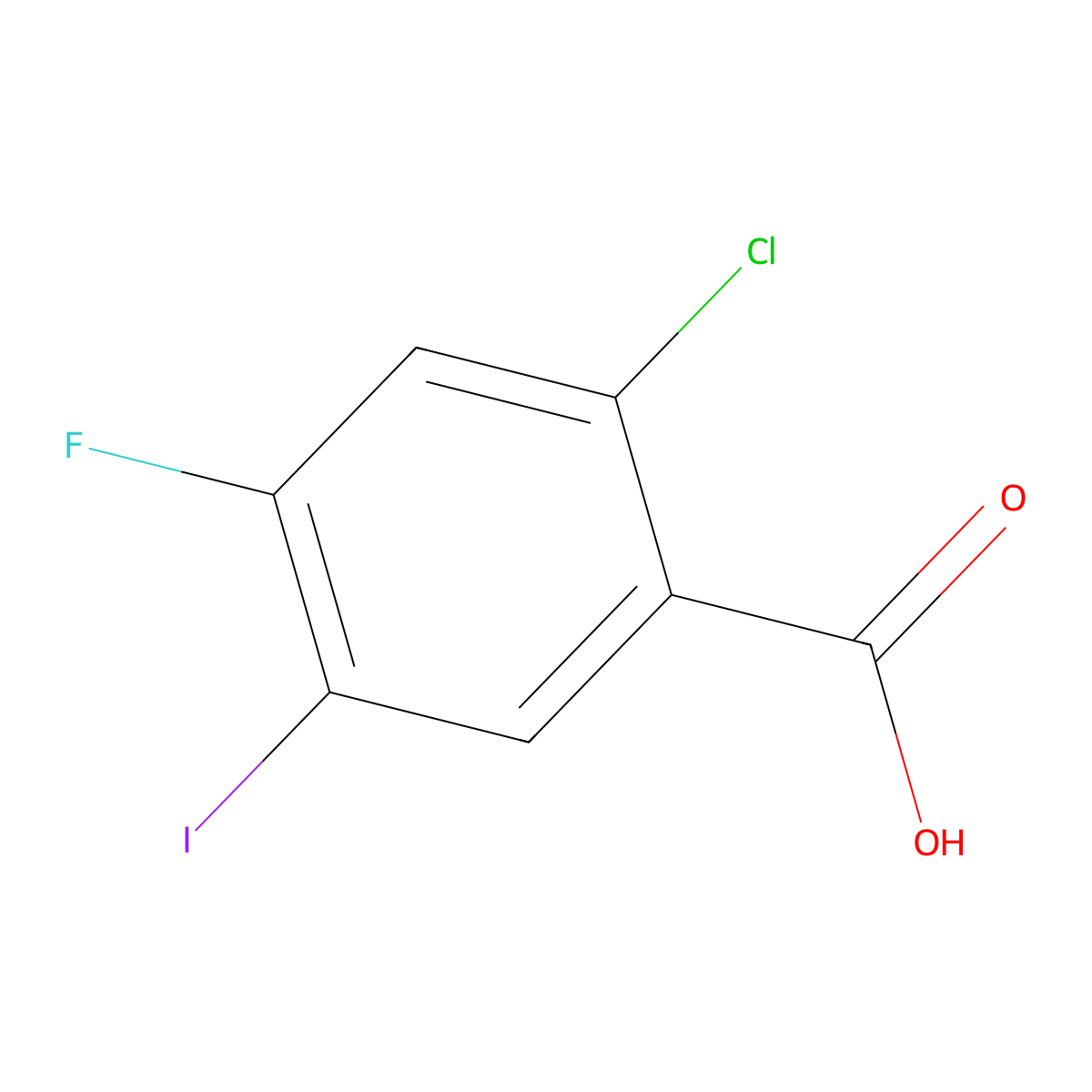 2-Chloro-4-fluoro-5-iodobenzoic acid molecular structure, CAS 264927-52-8