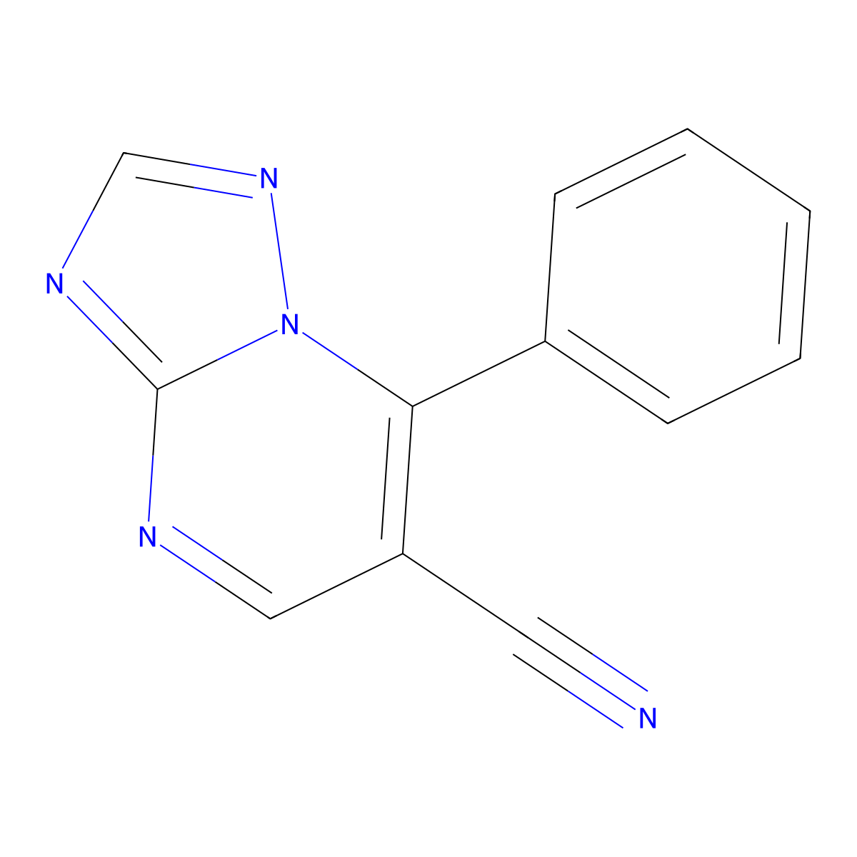 7-Phenyl-[1,2,4]triazolo[1,5-a]pyrimidine-6-carbonitrile molecular structure, CAS 264927-73-3