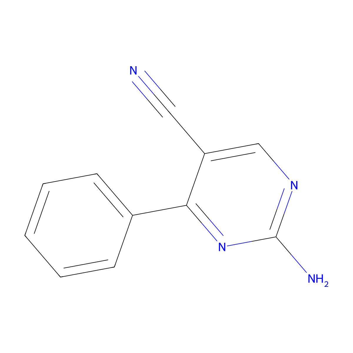 2-Amino-4-phenylpyrimidine-5-carbonitrile molecular structure, CAS 264927-84-6