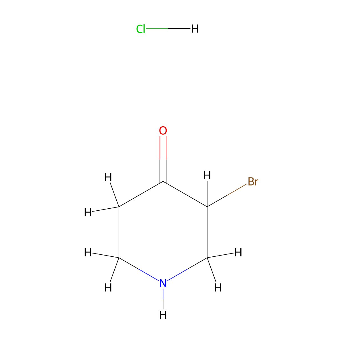 3-Bromopiperidin-4-one hydrochloride molecular structure, CAS 26493-08-3