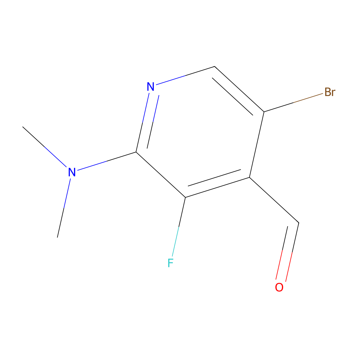 5-Bromo-2-(dimethylamino)-3-fluoropyridine-4-carbaldehyde molecular structure, CAS 2649322-74-5