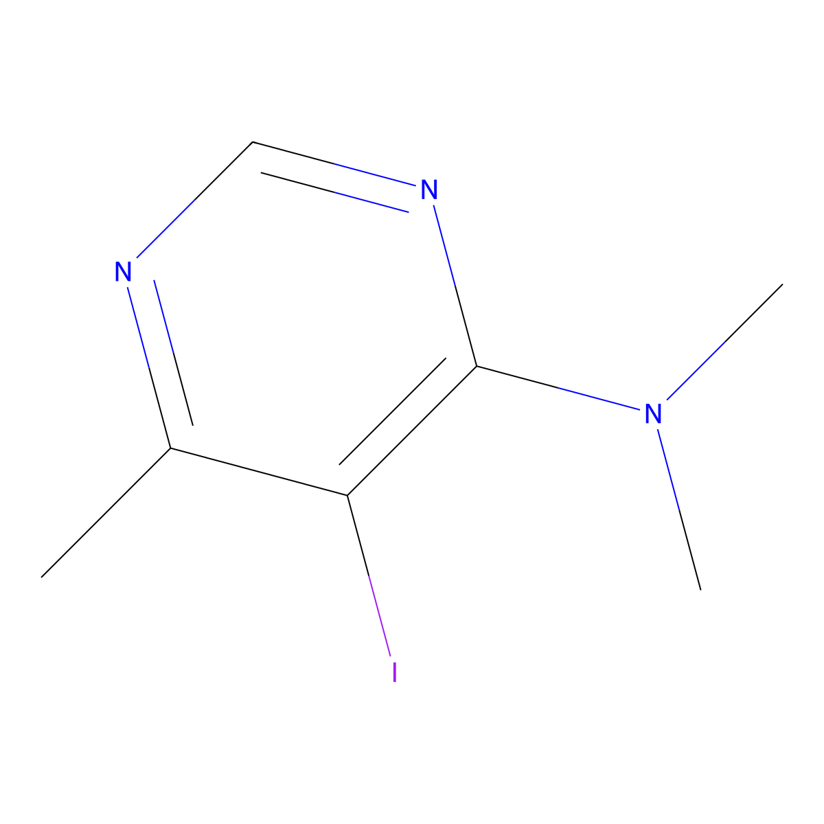 5-iodo-N,N,6-trimethylpyrimidin-4-amine molecular structure, CAS 2649322-78-9