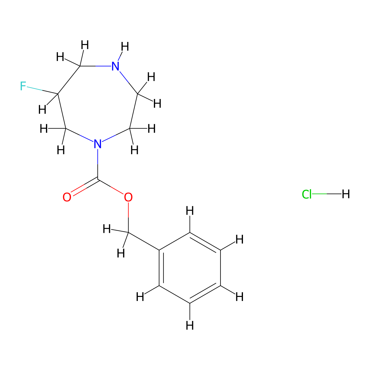 6-Fluoro-[1,4]diazepane-1-carboxylic acid benzyl ester hydrochloride molecular structure, CAS 2649322-86-9