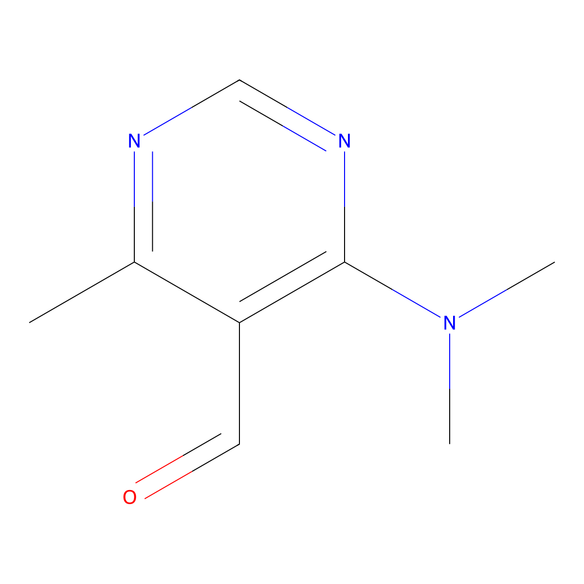 4-(Dimethylamino)-6-methylpyrimidine-5-carbaldehyde molecular structure, CAS 2649322-89-2