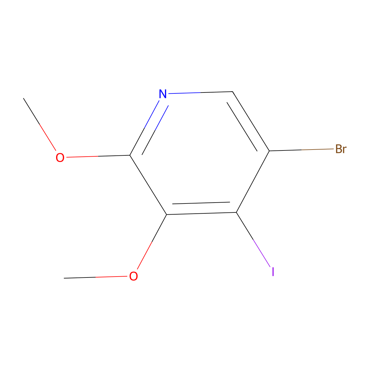 5-Bromo-4-iodo-2,3-dimethoxypyridine molecular structure, CAS 2649322-98-3
