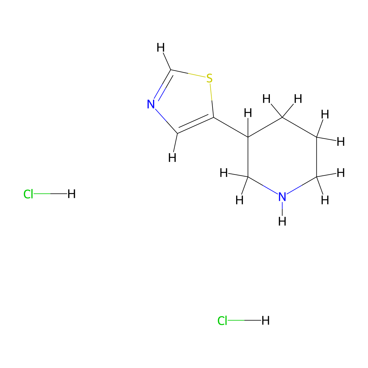 5-(Piperidin-3-yl)thiazole dihydrochloride molecular structure, CAS 2649322-99-4