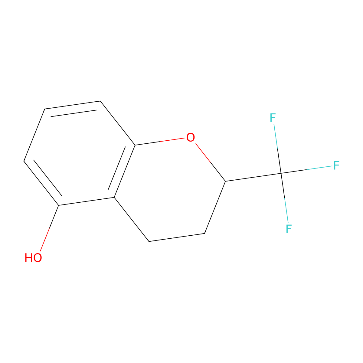 2-(trifluoromethyl)-3,4-dihydro-2H-1-benzopyran-5-ol molecular structure, CAS 2649323-02-2