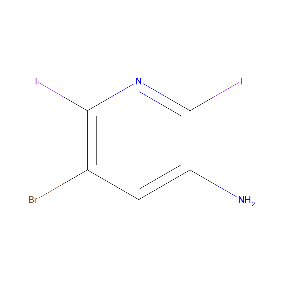 5-Bromo-2,6-diiodo-3-pyridinamine molecular structure, CAS 2649323-05-5