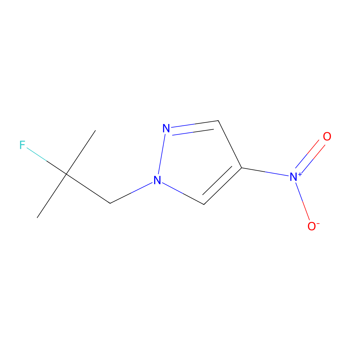 1-(2-Fluoro-2-methylpropyl)-4-nitropyrazole molecular structure, CAS 2649323-09-9