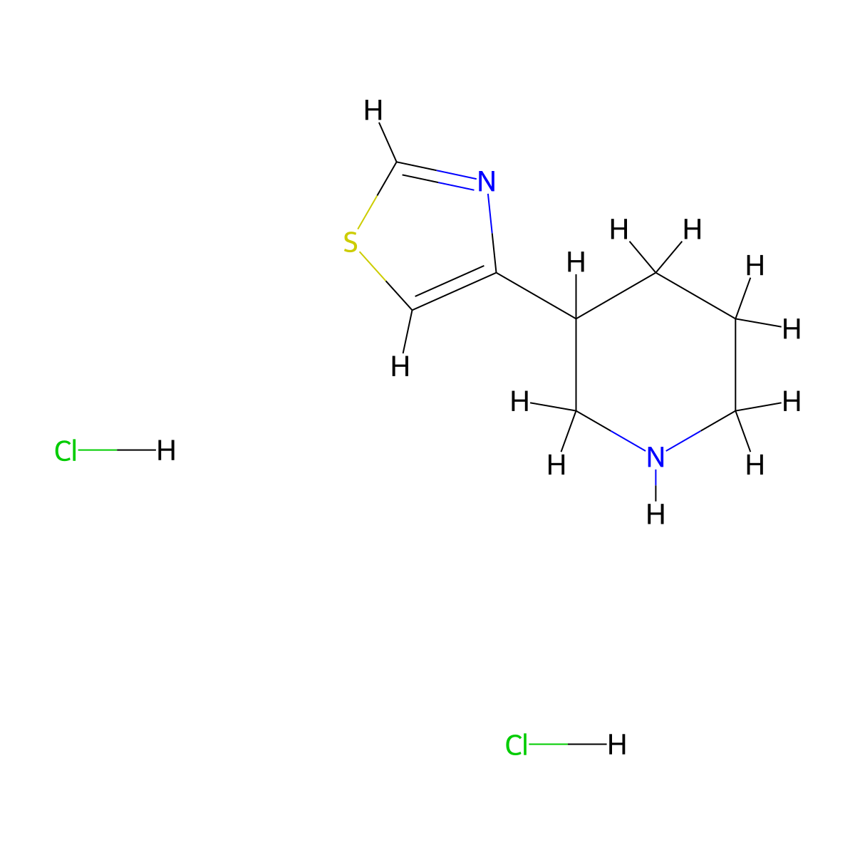 3-(1,3-Thiazol-4-yl)piperidine dihydrochloride molecular structure, CAS 2649323-11-3
