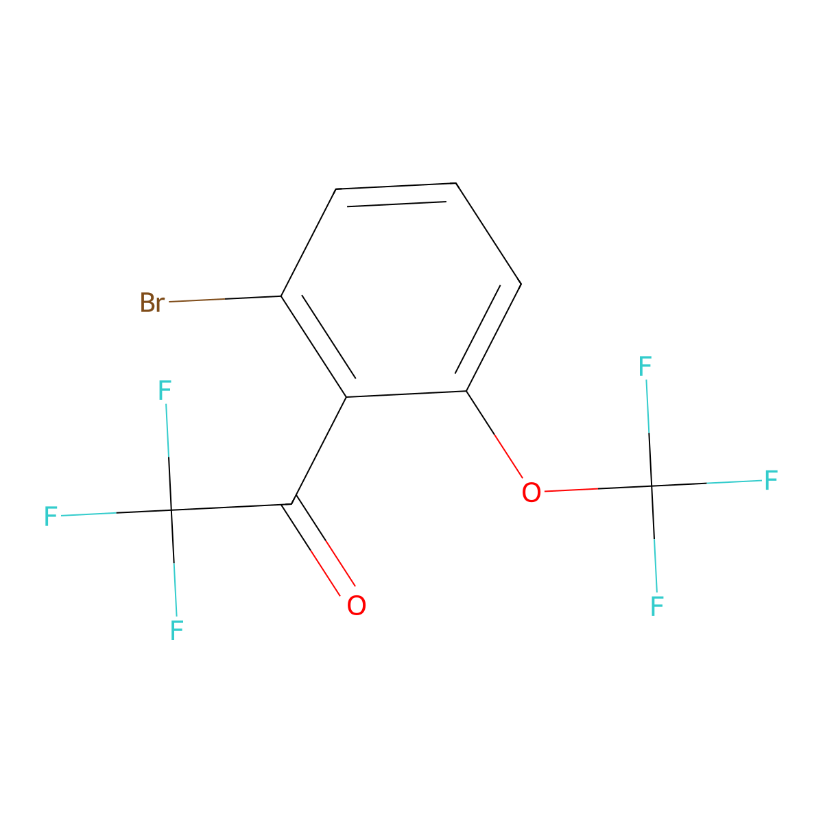 1-(2-Bromo-6-(trifluoromethoxy)phenyl)-2,2,2-trifluoroethanone molecular structure, CAS 2649323-12-4