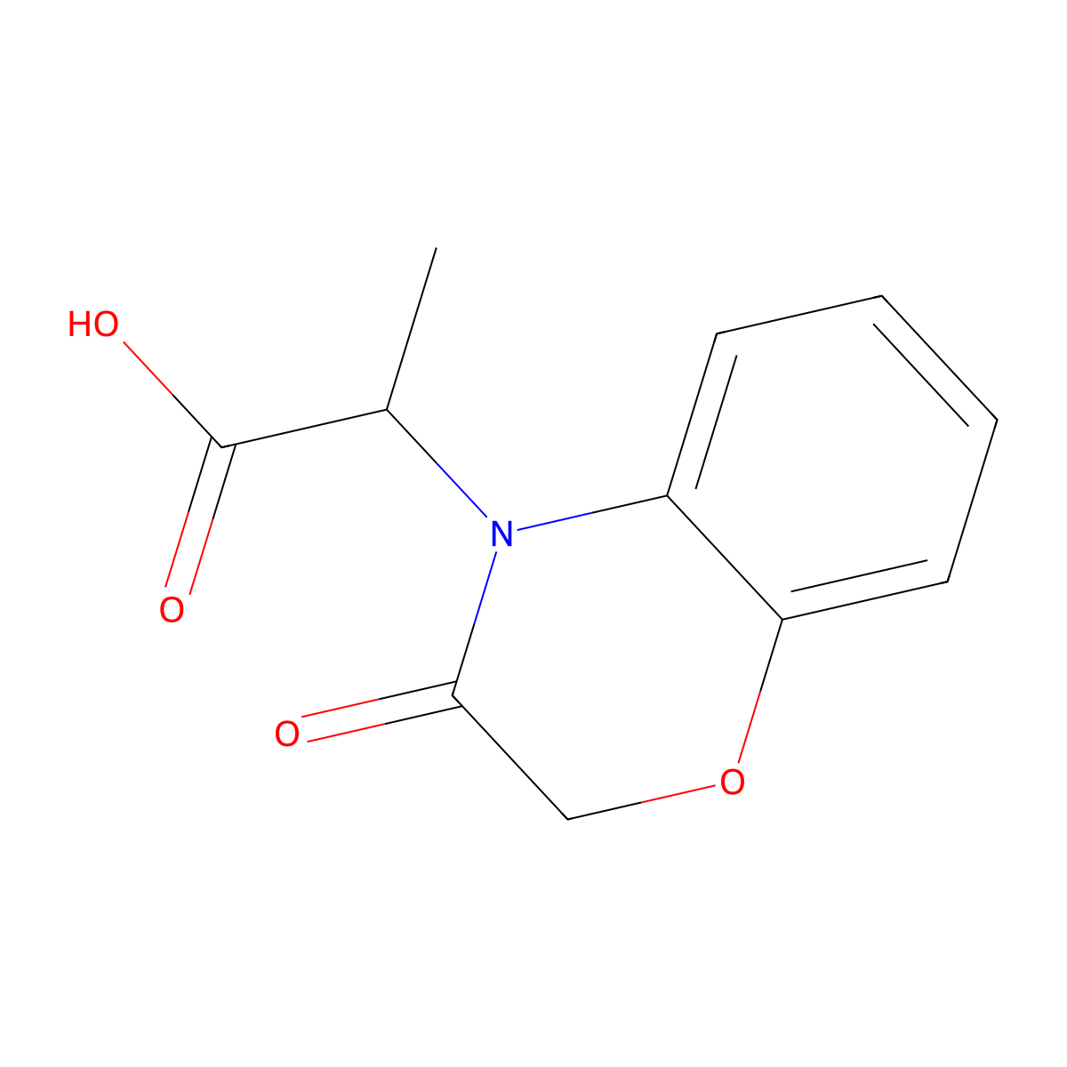 2-(3-oxo-2,3-dihydro-4H-1,4-benzoxazin-4-yl)propanoic acid molecular structure, CAS 26494-42-8