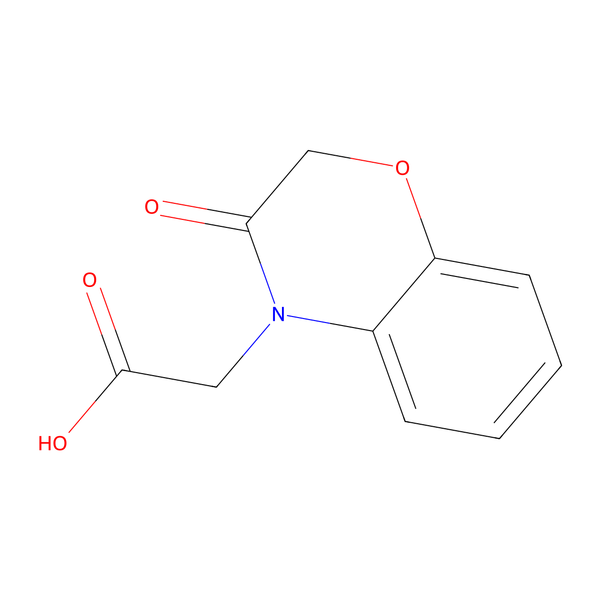 (3-oxo-2,3-dihydro-4H-1,4-benzoxazin-4-yl)acetic acid molecular structure, CAS 26494-55-3