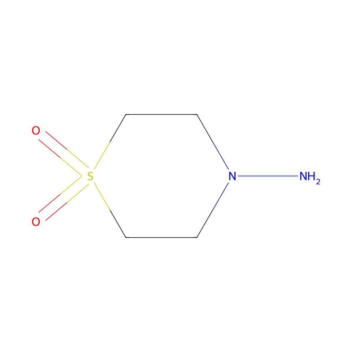 4-Amino-1lambda~6~,4-thiazinane-1,1-dione molecular structure, CAS 26494-76-8