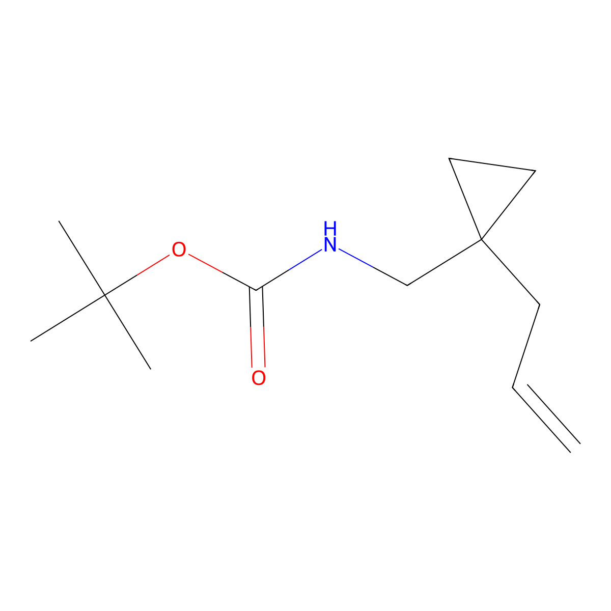 Tert-butyl ((1-allylcyclopropyl)methyl)carbamate molecular structure, CAS 2649426-83-3