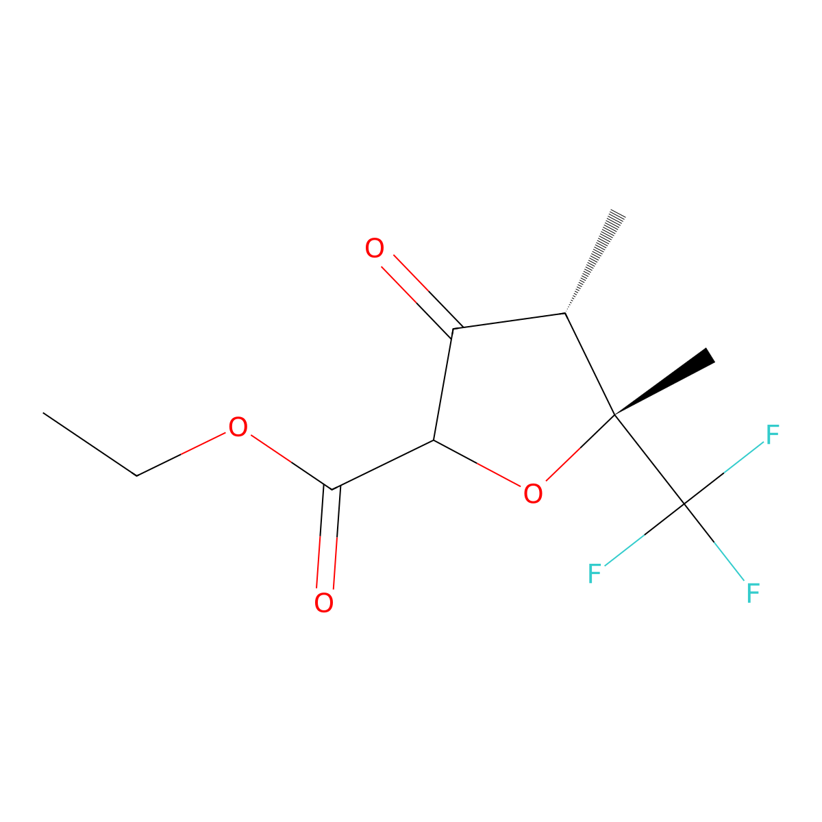 Ethyl cis-4,5-dimethyl-3-oxo-5-(trifluoromethyl)tetrahydrofuran-2-carboxylate molecular structure, CAS 2649469-21-4