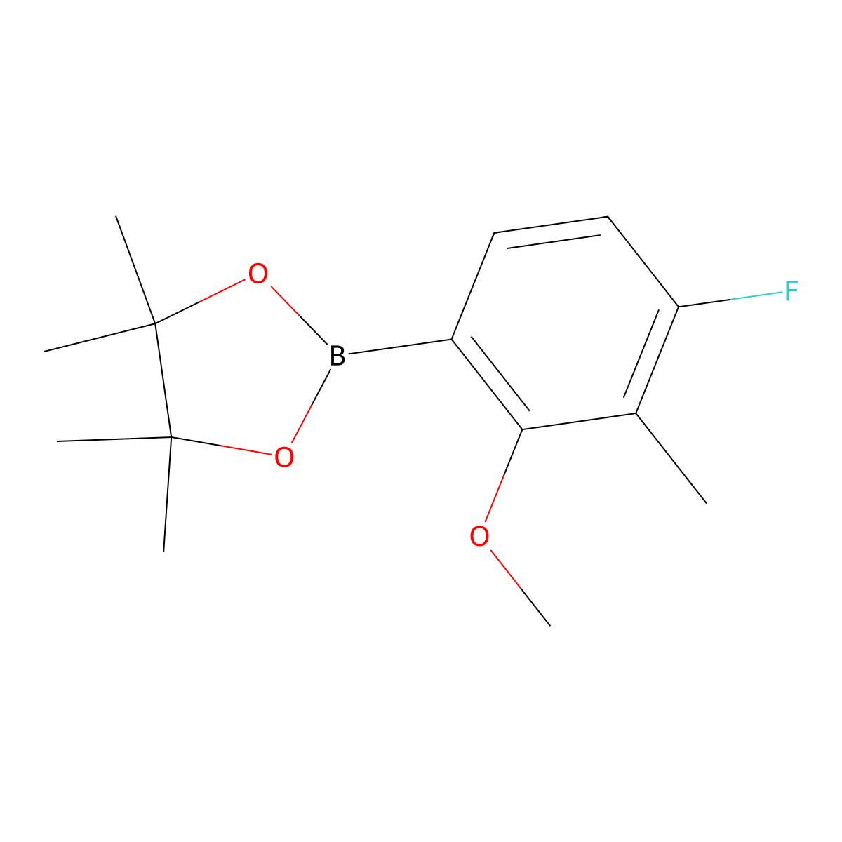 2-(4-Fluoro-2-methoxy-3-methylphenyl)-4,4,5,5-tetramethyl-1,3,2-dioxaborolane molecular structure, CAS 2649471-83-8