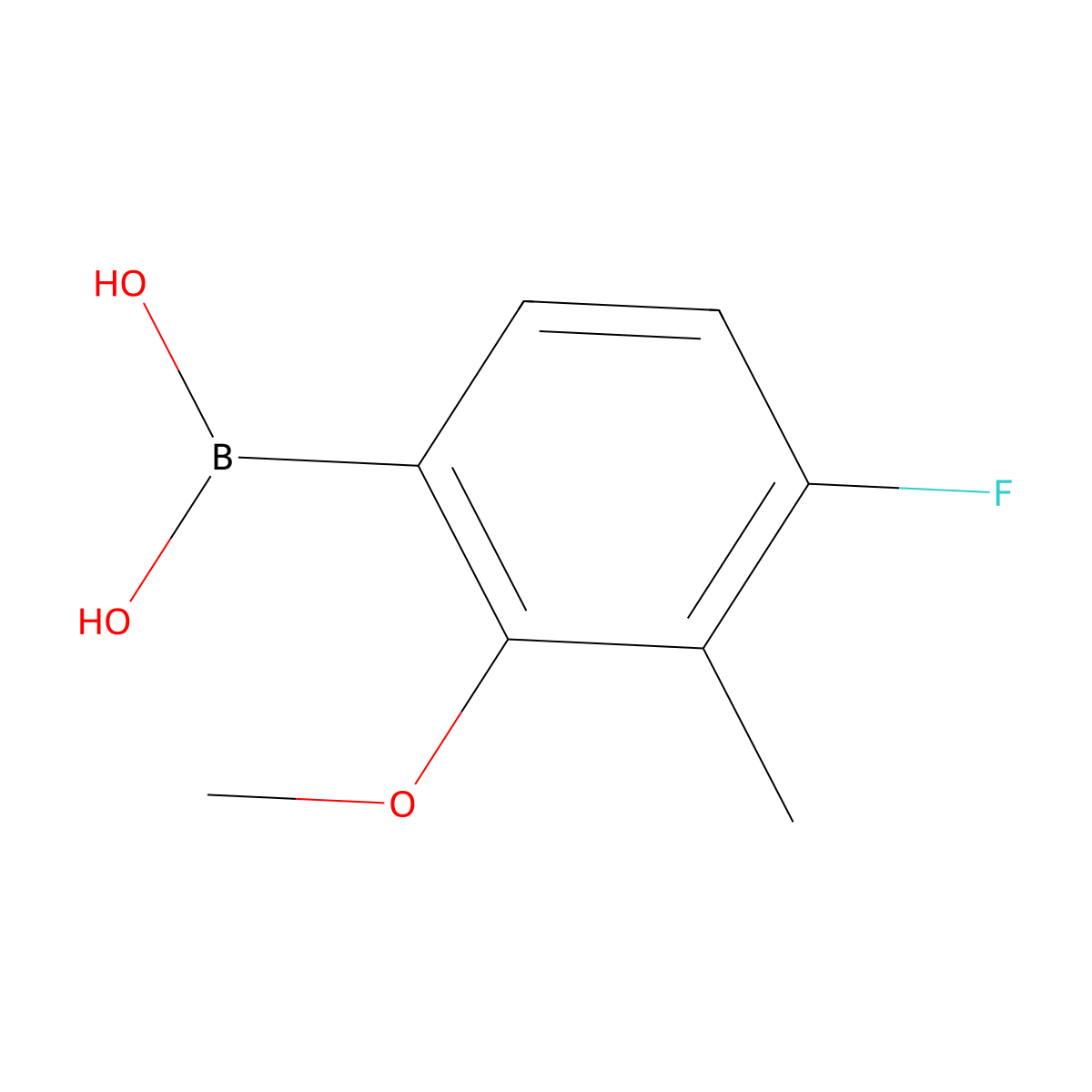 (4-Fluoro-2-methoxy-3-methylphenyl)boronic acid molecular structure, CAS 2649471-84-9