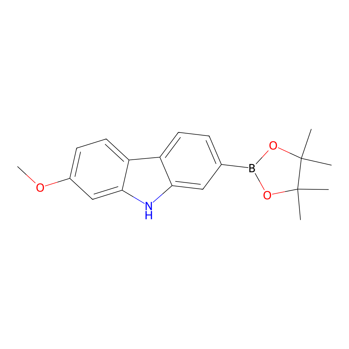 2-Methoxy-7-(4,4,5,5-tetramethyl-1,3,2-dioxaborolan-2-YL)-9H-carbazole molecular structure, CAS 2649492-63-5