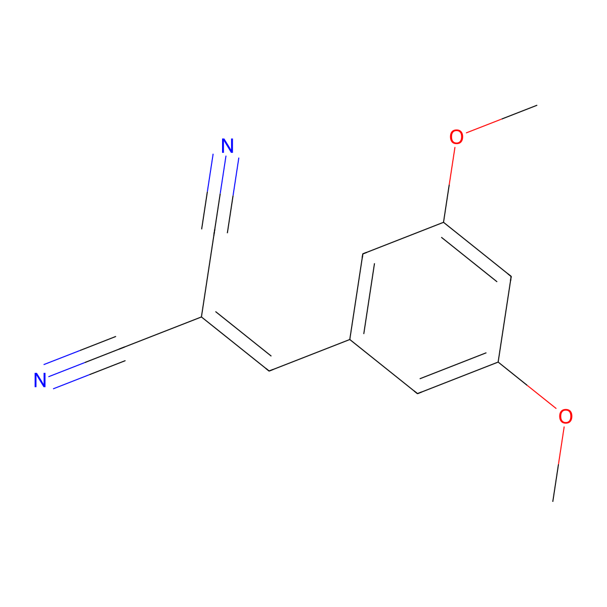 (3,5-Dimethoxybenzylidene)propanedinitrile molecular structure, CAS 26495-19-2