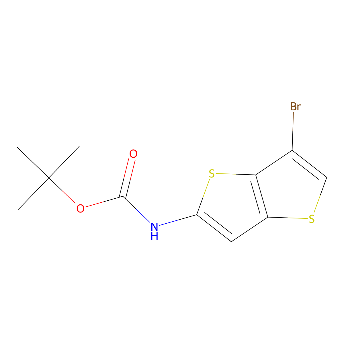 tert-butyl N-{6-bromothieno[3,2-b]thiophen-2-yl}carbamate molecular structure, CAS 2649529-16-6
