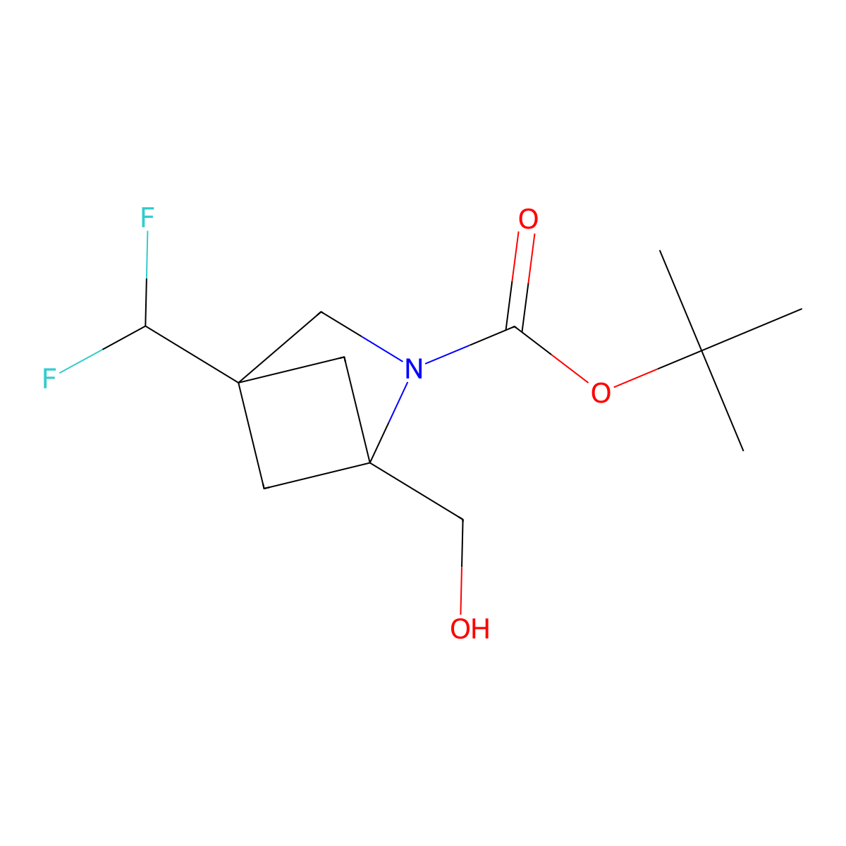 tert-Butyl 4-(difluoromethyl)-1-(hydroxymethyl)-2-azabicyclo[2.1.1]hexane-2-carboxylate molecular structure, CAS 2649757-01-5