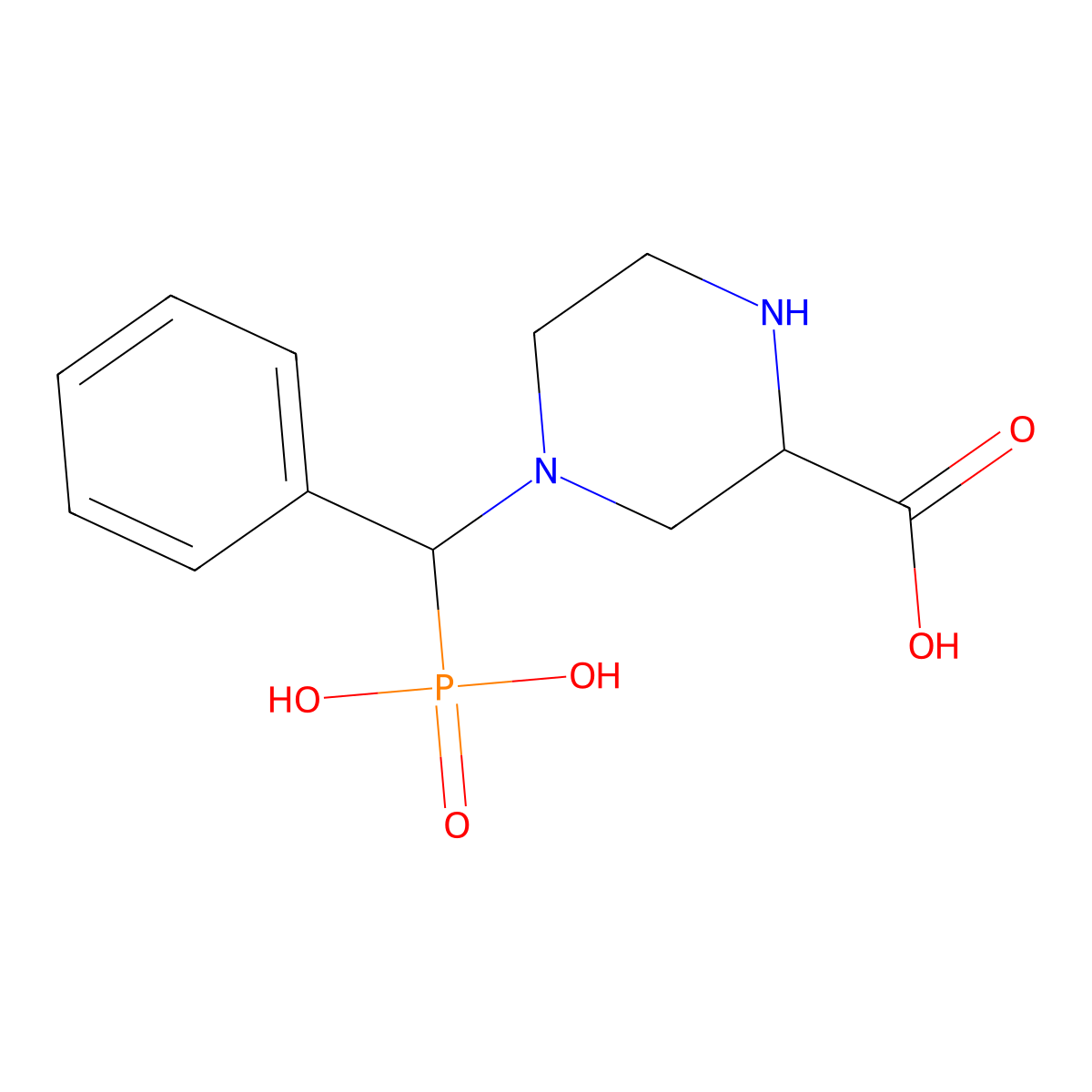4-[Phenyl(phosphono)methyl]piperazine-2-carboxylic acid molecular structure, CAS 2649762-09-2