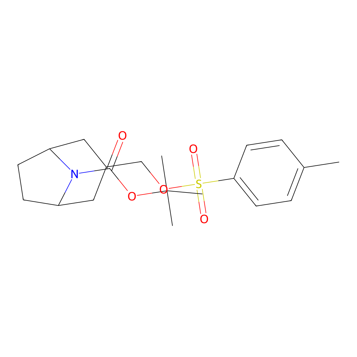 Tert-butyl 3-((tosyloxy)methyl)-8-azabicyclo[3.2.1]octane-8-carboxylate molecular structure, CAS 2649787-89-1