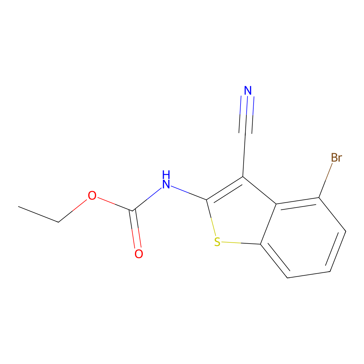 Ethyl (4-Bromo-3-cyanobenzo[b]thiophen-2-yl)carbamate molecular structure, CAS 2649788-74-7