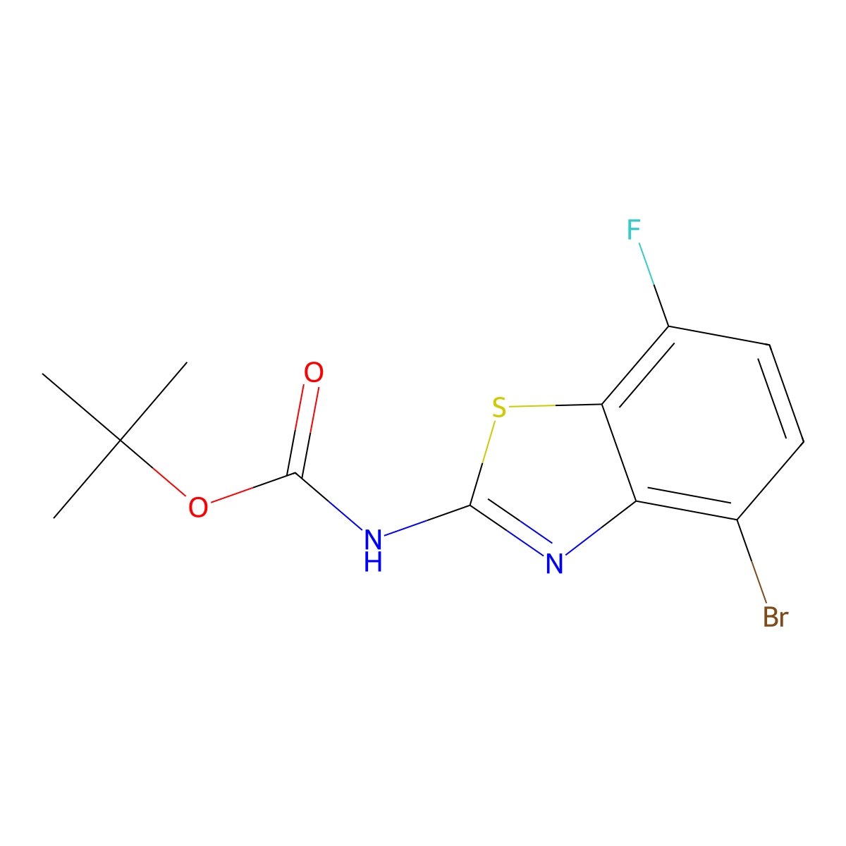 tert-Butyl (4-bromo-7-fluorobenzo[d]thiazol-2-yl)carbamate molecular structure, CAS 2649788-82-7