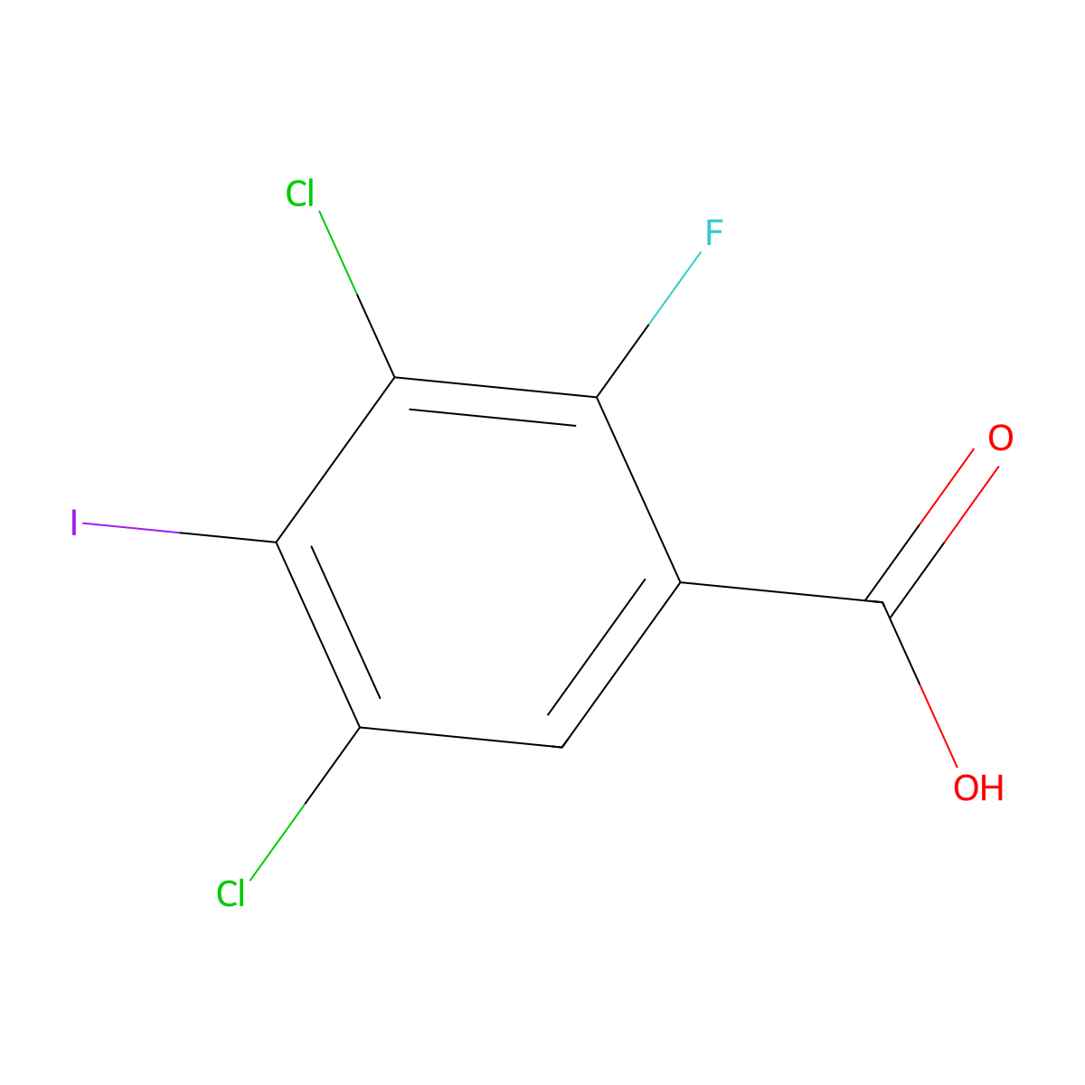 3,5-Dichloro-2-fluoro-4-iodobenzoic acid molecular structure, CAS 2649788-86-1