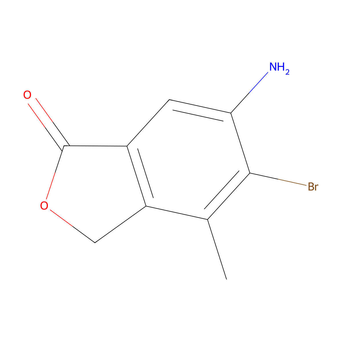6-Amino-5-bromo-4-methylisobenzofuran-1(3H)-one molecular structure, CAS 2649788-95-2