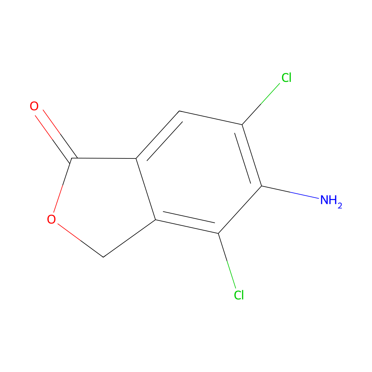 5-Amino-4,6-dichloroisobenzofuran-1(3H)-one molecular structure, CAS 2649788-96-3