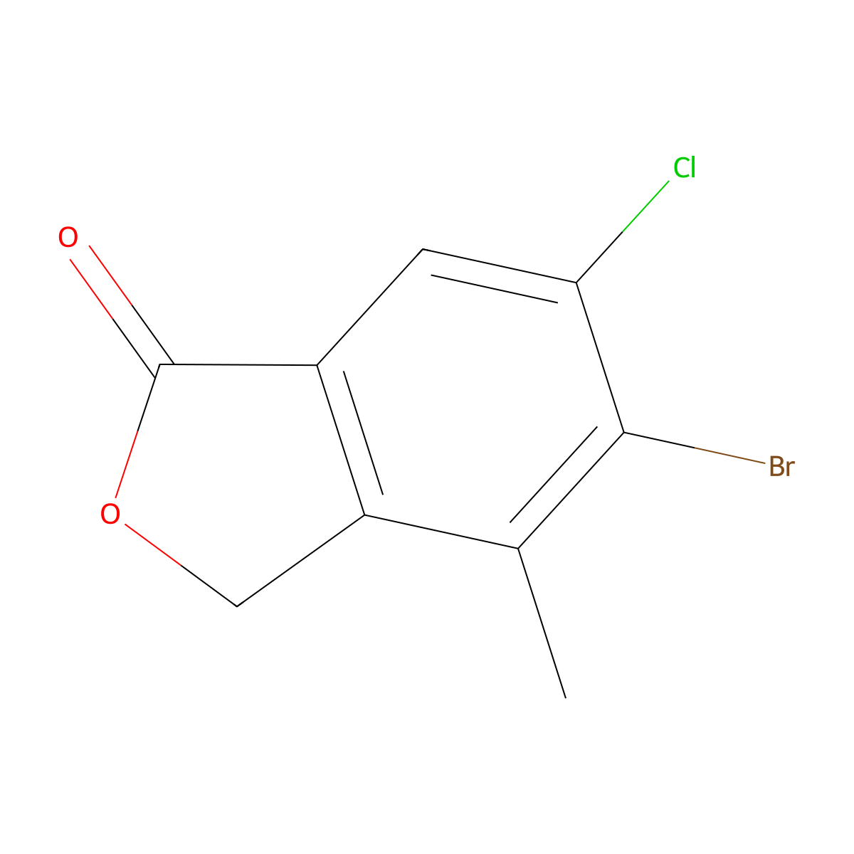 5-bromo-6-chloro-4-methyl-3H-isobenzofuran-1-one molecular structure, CAS 2649788-98-5