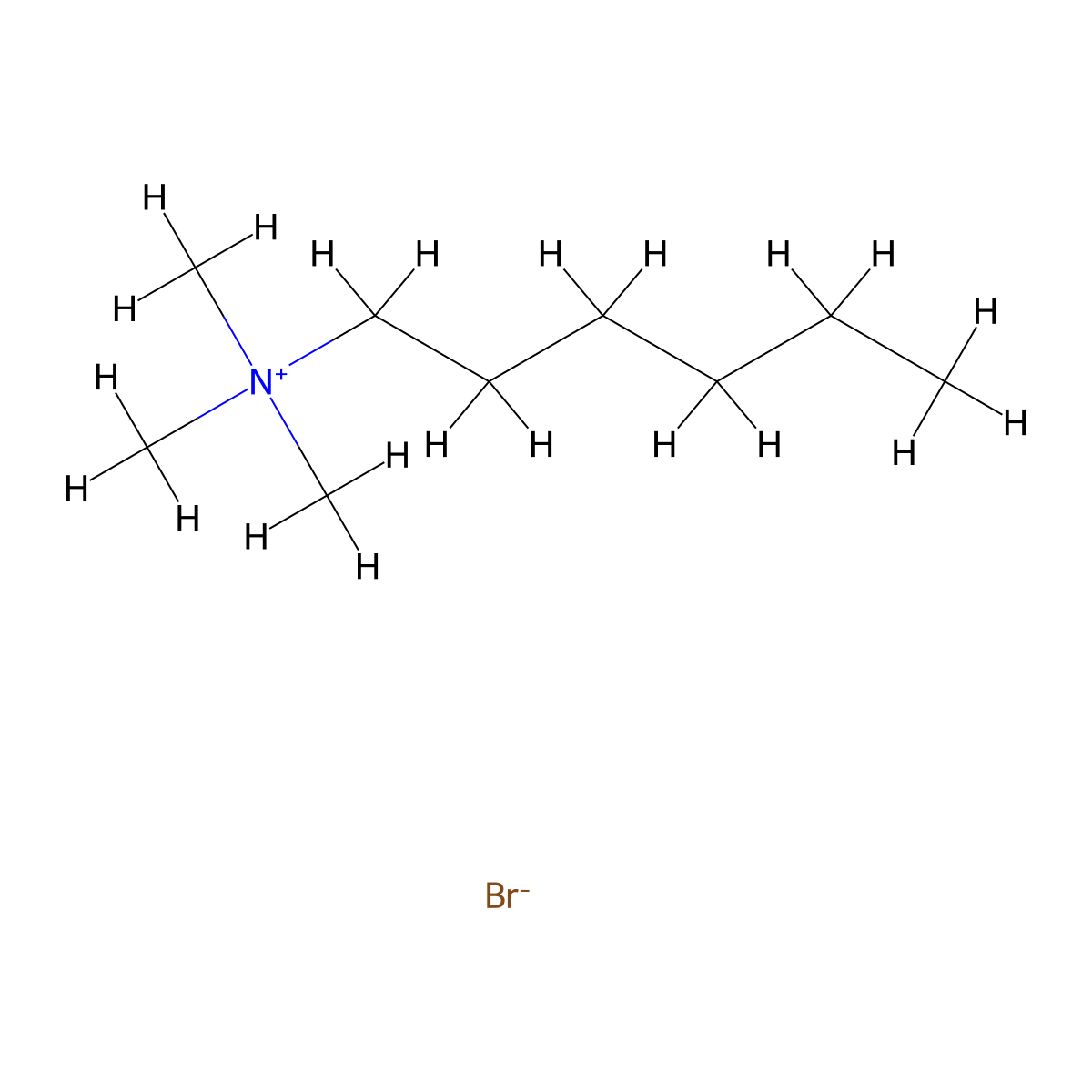 Hexyltrimethylammonium bromide molecular structure, CAS 2650-53-5