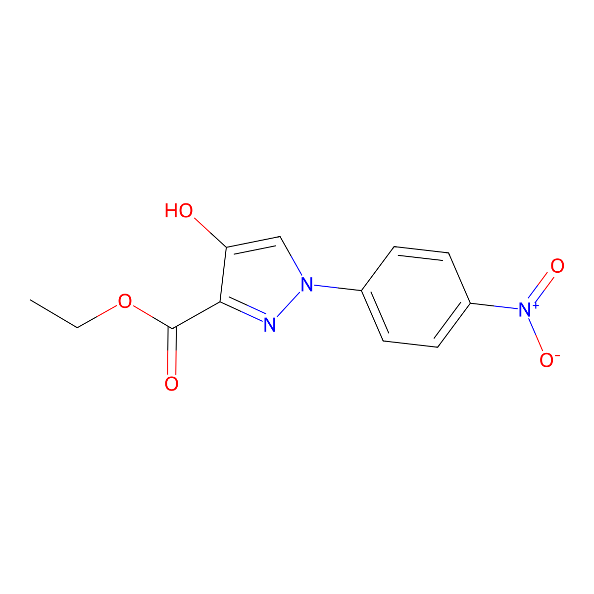 ethyl 4-hydroxy-1-(4-nitrophenyl)-1H-pyrazole-3-carboxylate molecular structure, CAS 26502-55-6
