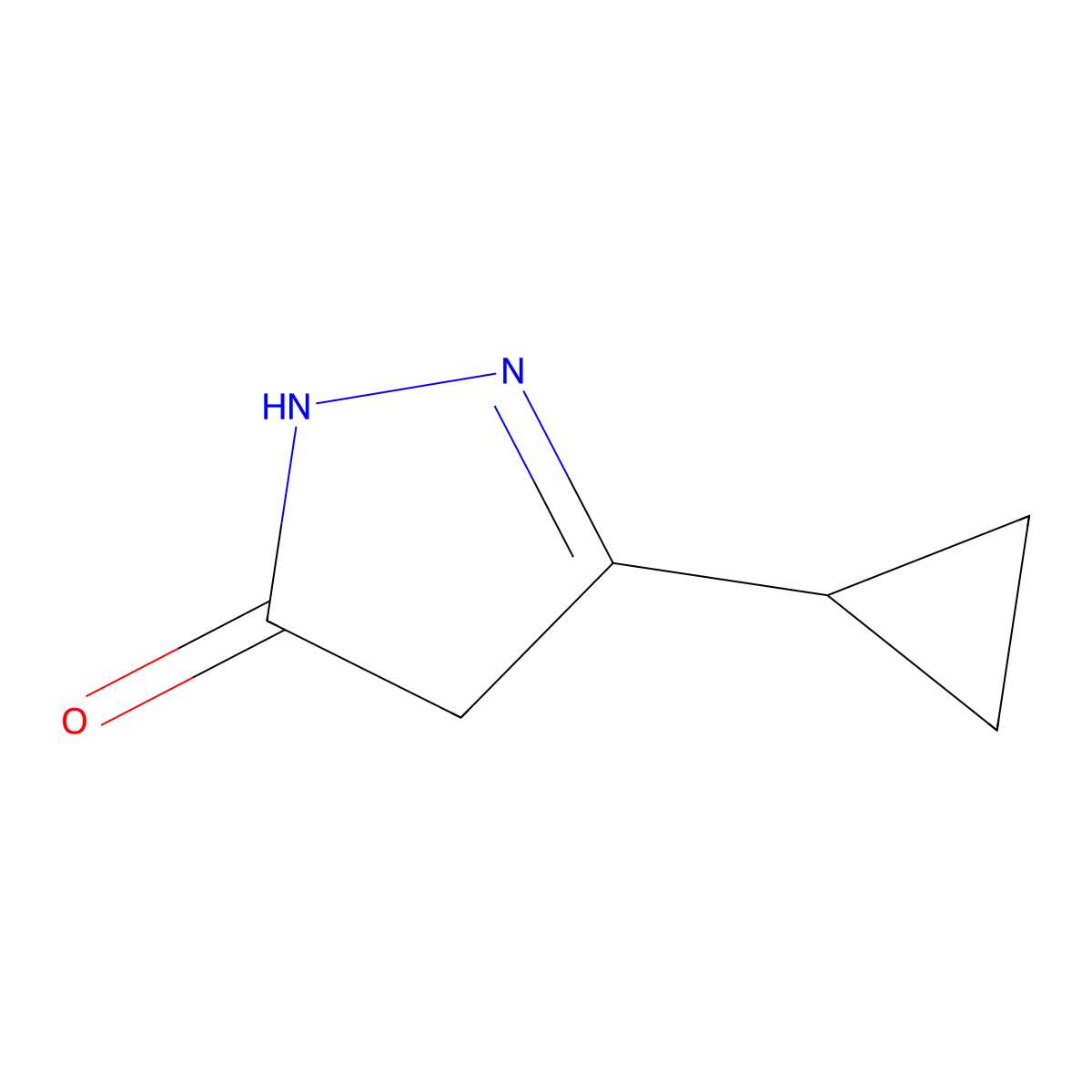 3-cyclopropyl-4,5-dihydro-1H-pyrazol-5-one molecular structure, CAS 26502-92-1