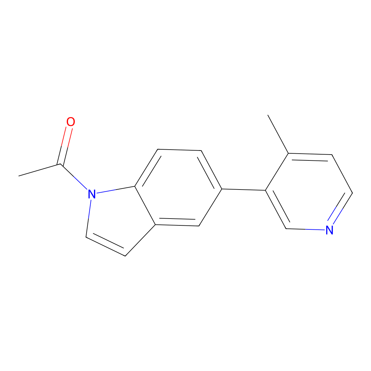 1-(5-(4-Methylpyridin-3-YL)-1H-indol-1-YL)ethanone molecular structure, CAS 2650221-09-1