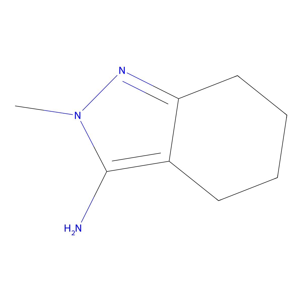 2-methyl-4,5,6,7-tetrahydro-2H-indazol-3-amine molecular structure, CAS 26503-23-1