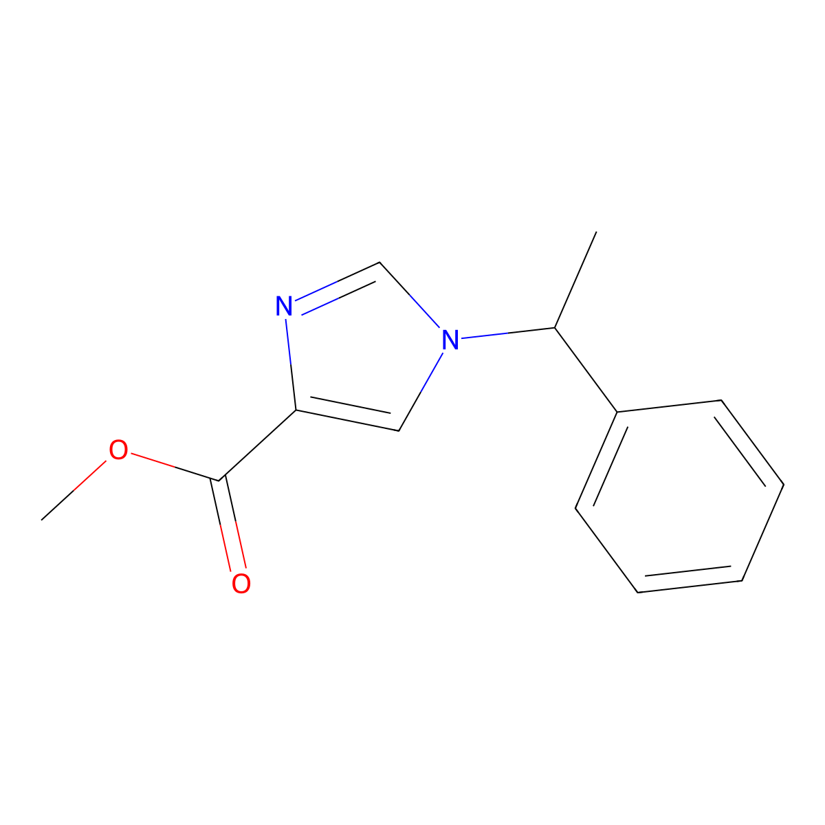Methyl 1-(1-phenylethyl)-1H-imidazole-4-carboxylate molecular structure, CAS 2650426-58-5