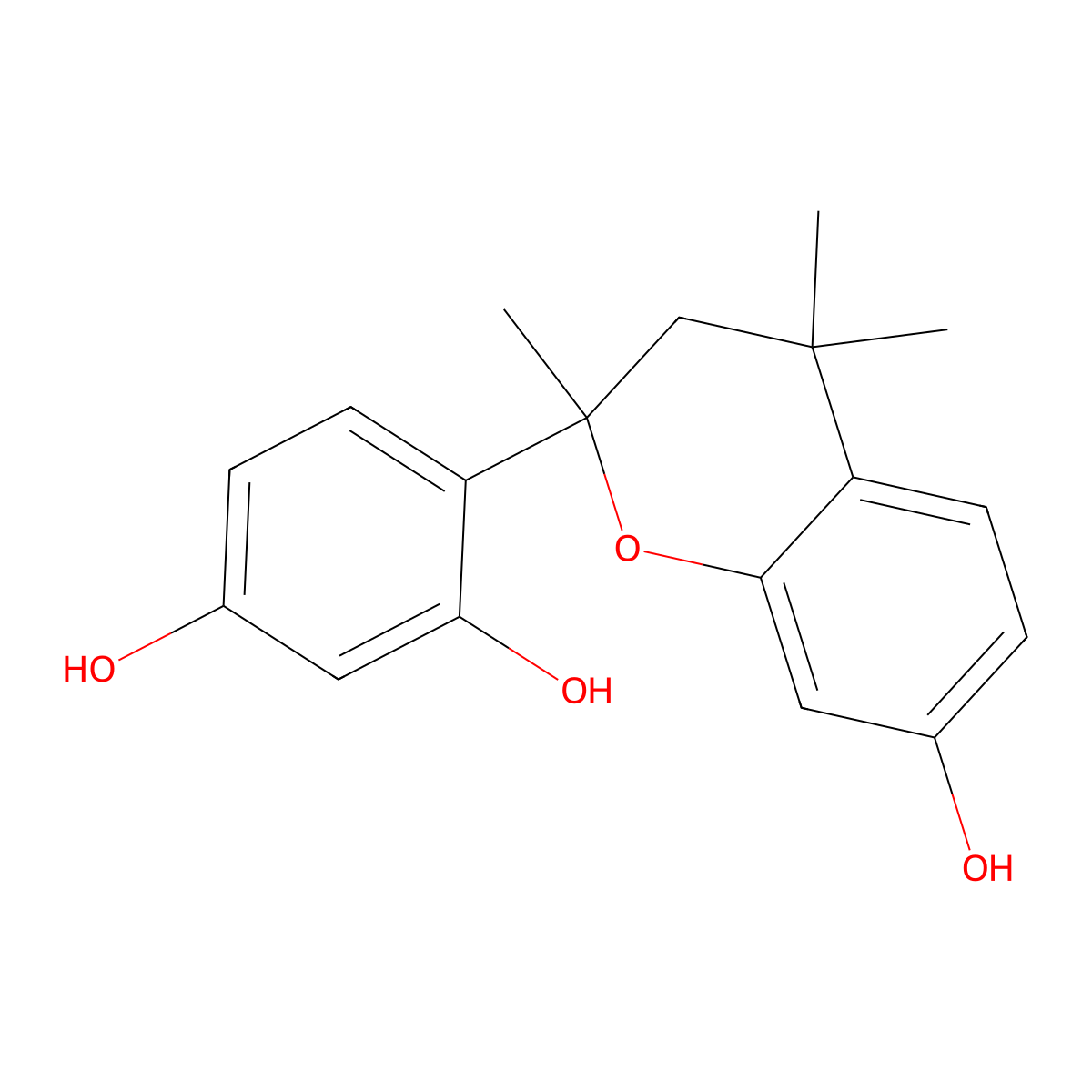 4-(7-hydroxy-2,4,4-trimethyl-3,4-dihydro-2H-chromen-2-yl)-1,3-benzenediol molecular structure, CAS 26505-28-2