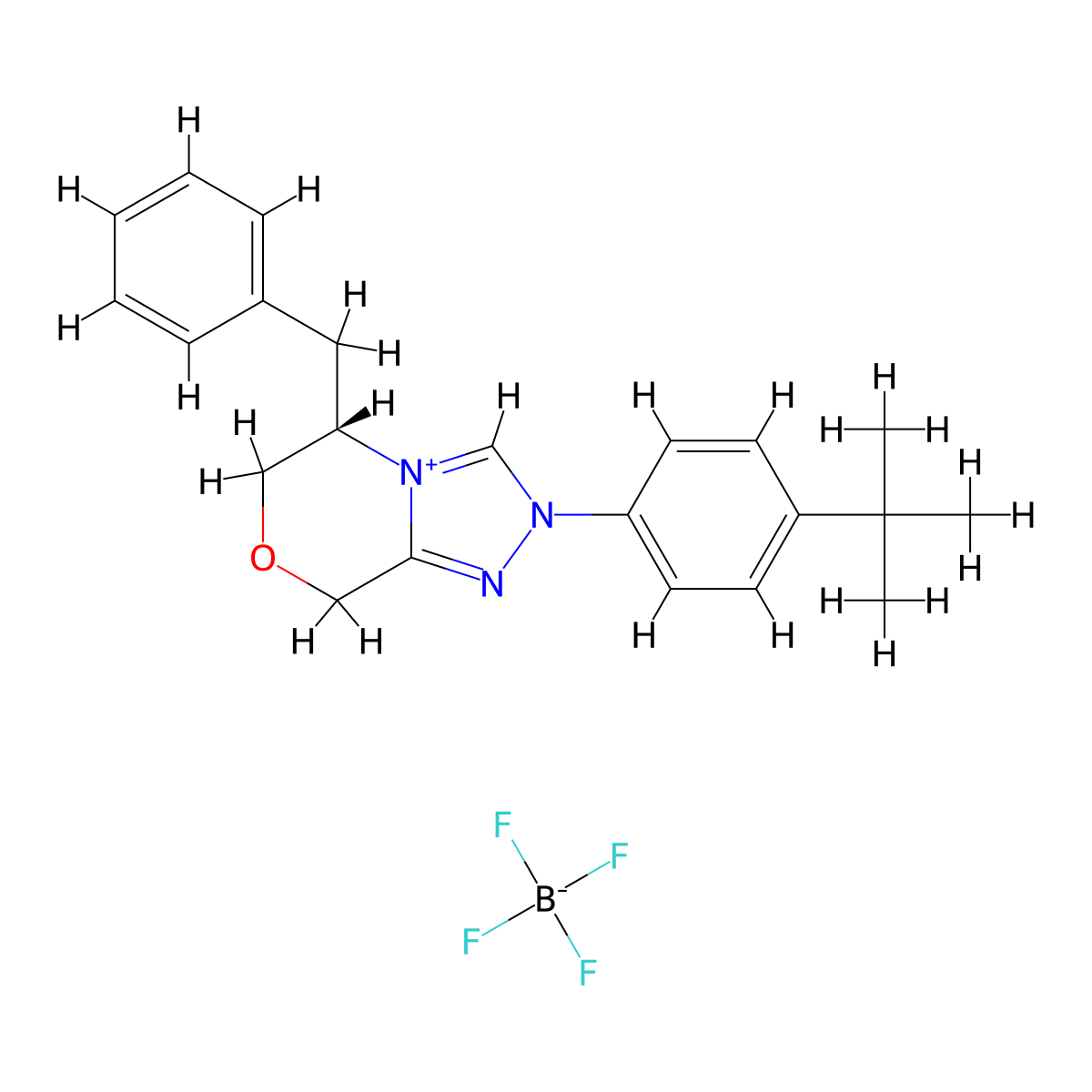 (5S)-5-benzyl-2-(4-tert-butylphenyl)-6,8-dihydro-5H-[1,2,4]triazolo[3,4-c][1,4]oxazin-4-ium tetrafluoroborate molecular structure, CAS 2650518-25-3