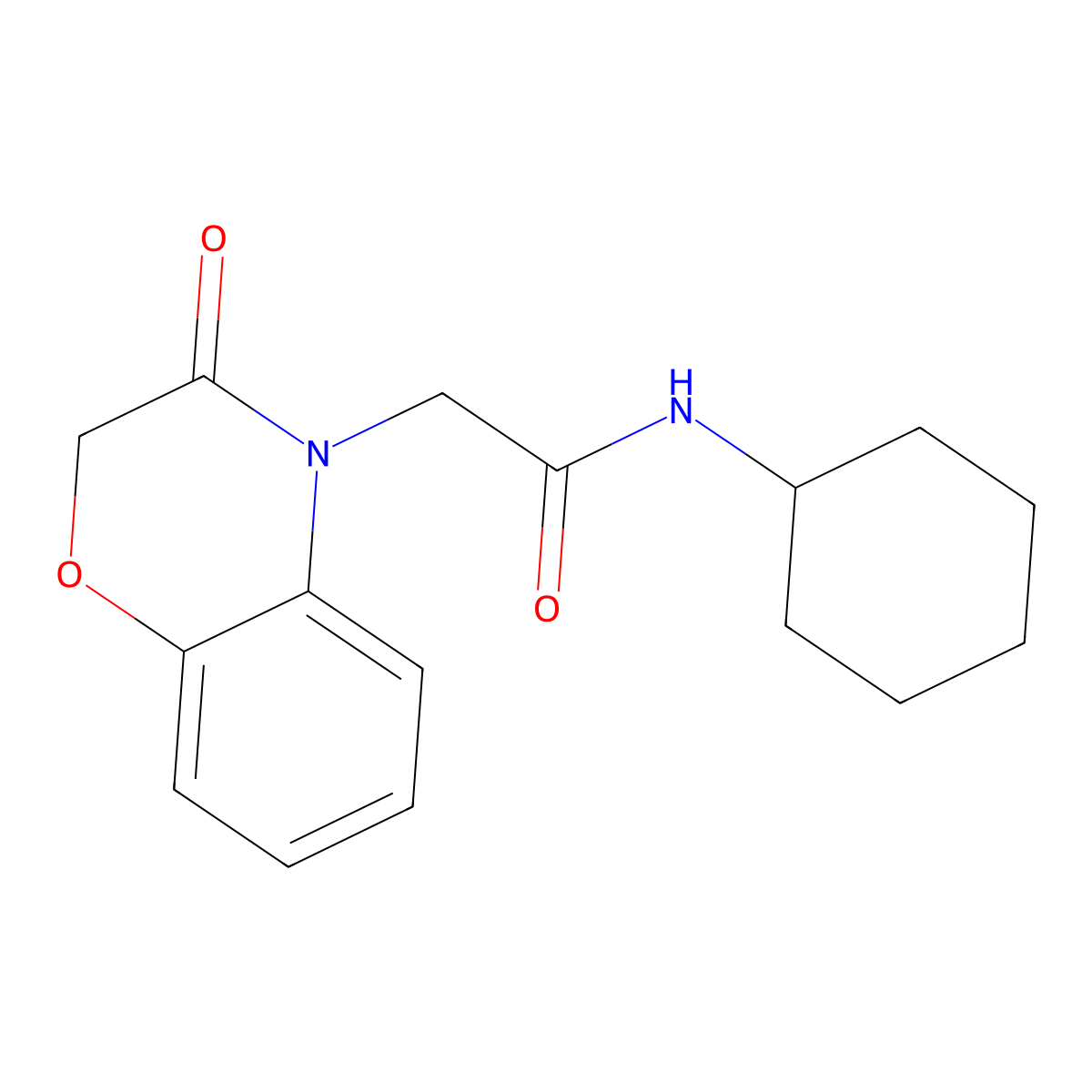 N-cyclohexyl-2-(3-oxo-1,4-benzoxazin-4-yl)acetamide molecular structure, CAS 26508-95-2