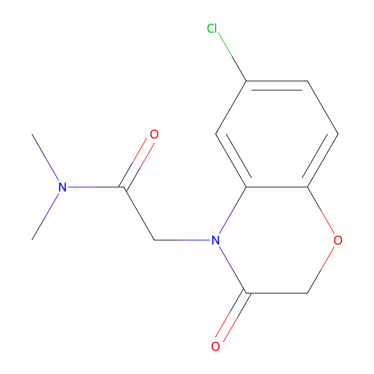 2-(6-Chloro-3-oxo-3,4-dihydro-2H-1,4-benzoxazin-4-YL)-N,N-dimethylacetamide molecular structure, CAS 26509-18-2