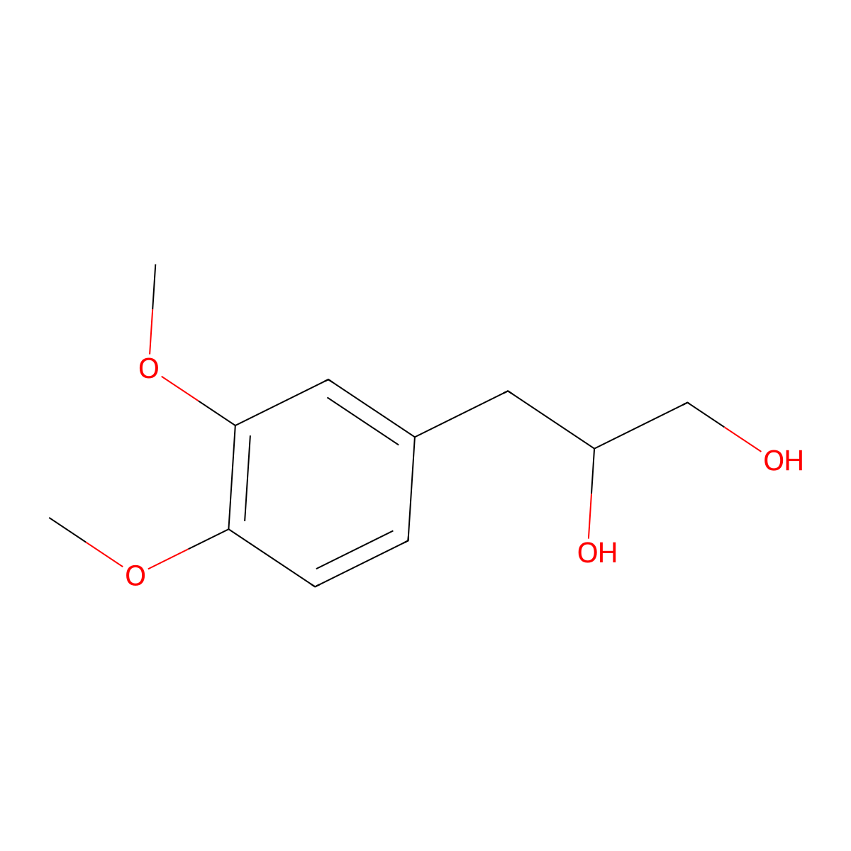 2,3-Propanediol, 1-(3,4-dimethoxyphenyl)- molecular structure, CAS 26509-45-5