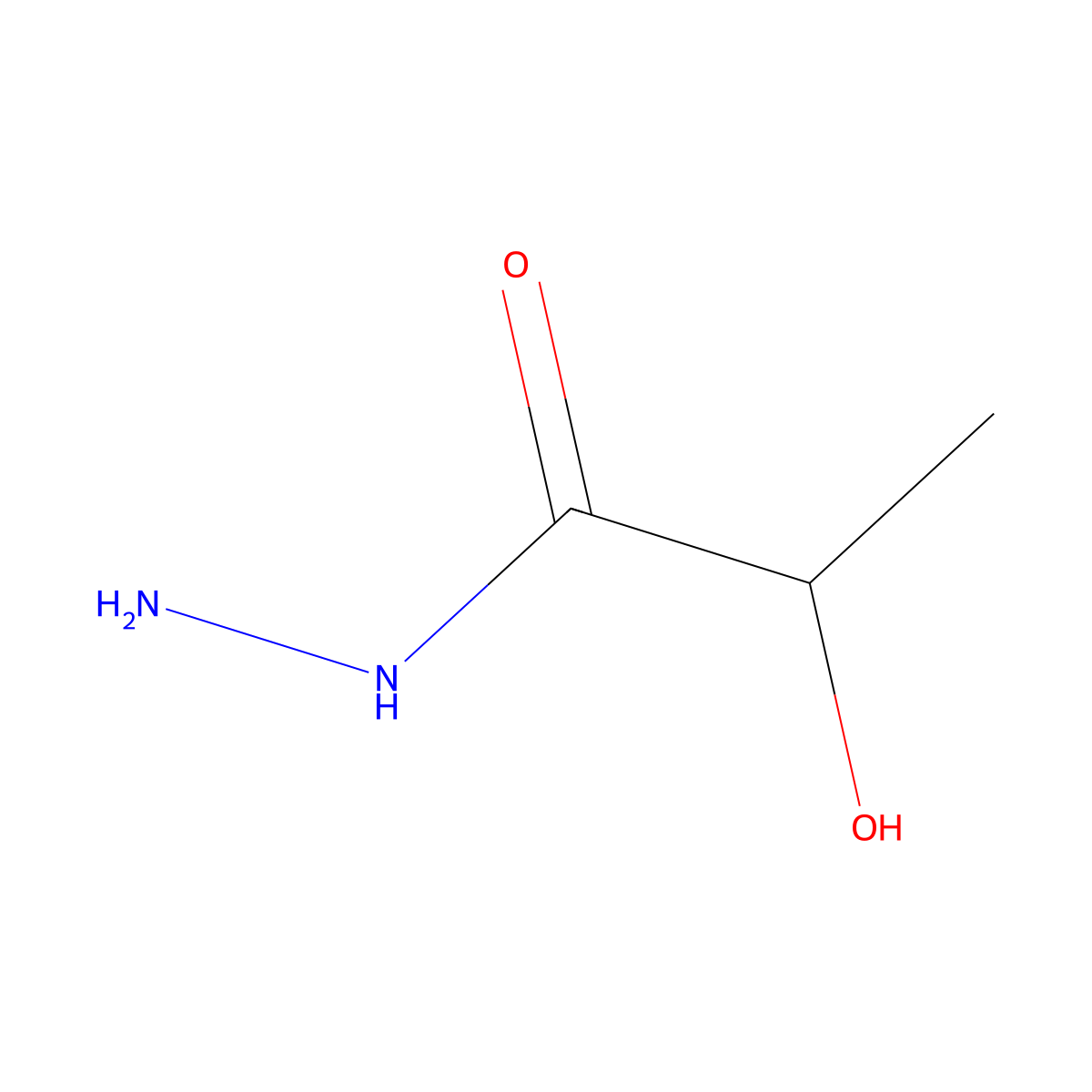 2-Hydroxypropanehydrazide molecular structure, CAS 2651-42-5