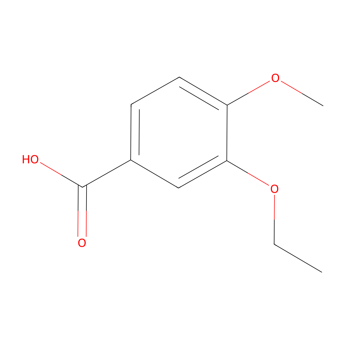3-Ethoxy-4-methoxybenzoic acid molecular structure, CAS 2651-55-0