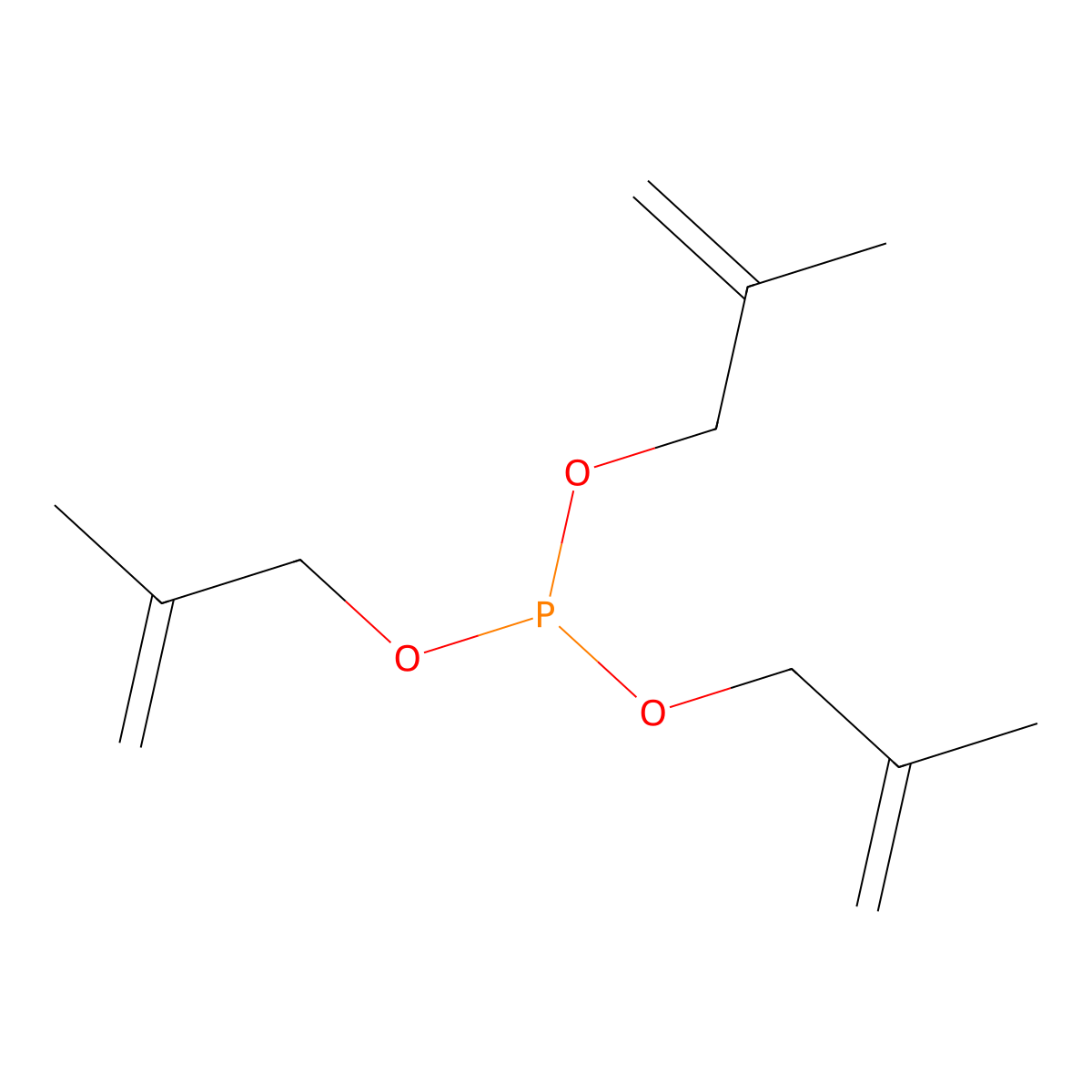 Tris(2-methylprop-2-en-1-yl) phosphite molecular structure, CAS 2651-93-6