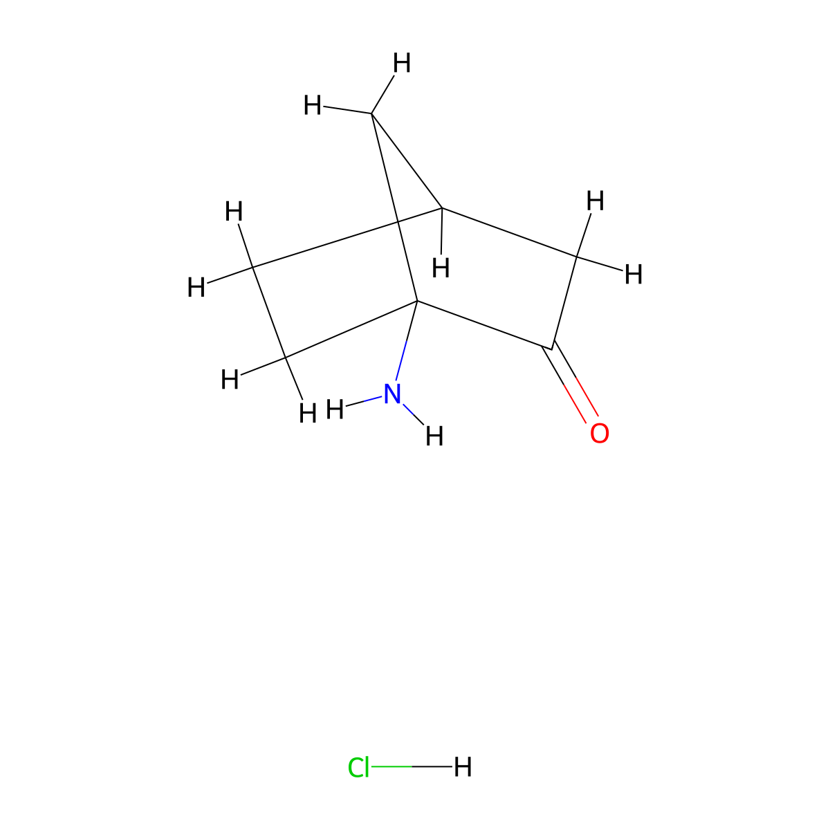 1-Aminobicyclo[2.2.1]heptan-2-one hydrochloride molecular structure, CAS 26510-58-7