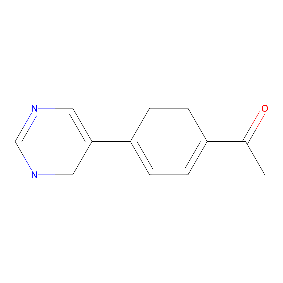 1-[4-(5-Pyrimidinyl)phenyl]ethanone molecular structure, CAS 265107-25-3